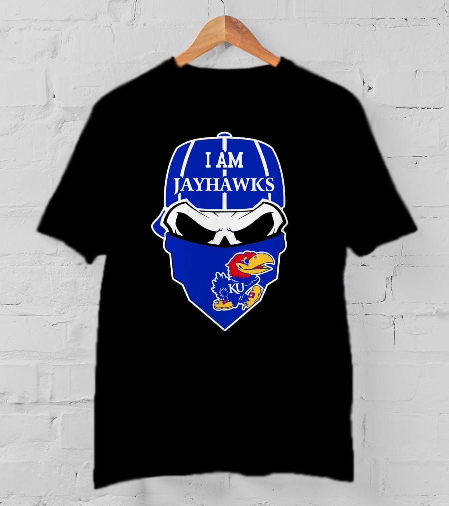 I Am Jayhawks Ku Kansas Jayhawks Skull T-Shirt