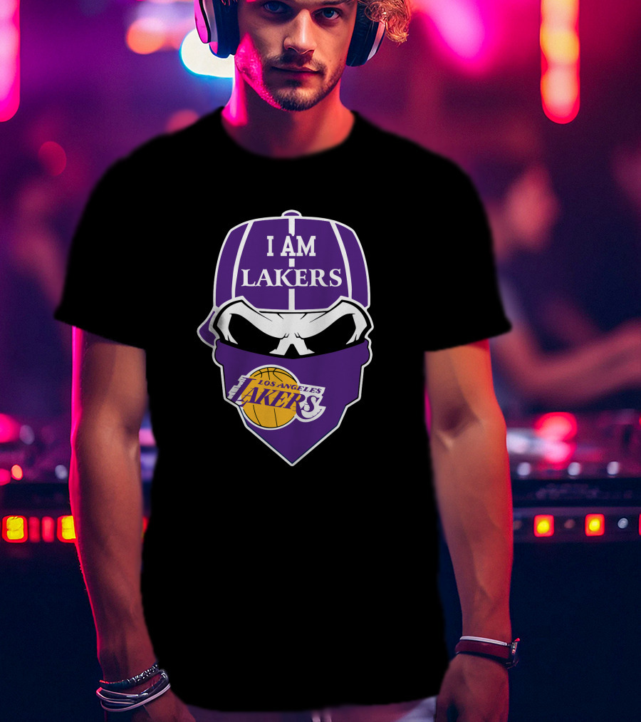 I Am Lakers Los Angeles Lakers Skull T-Shirt
