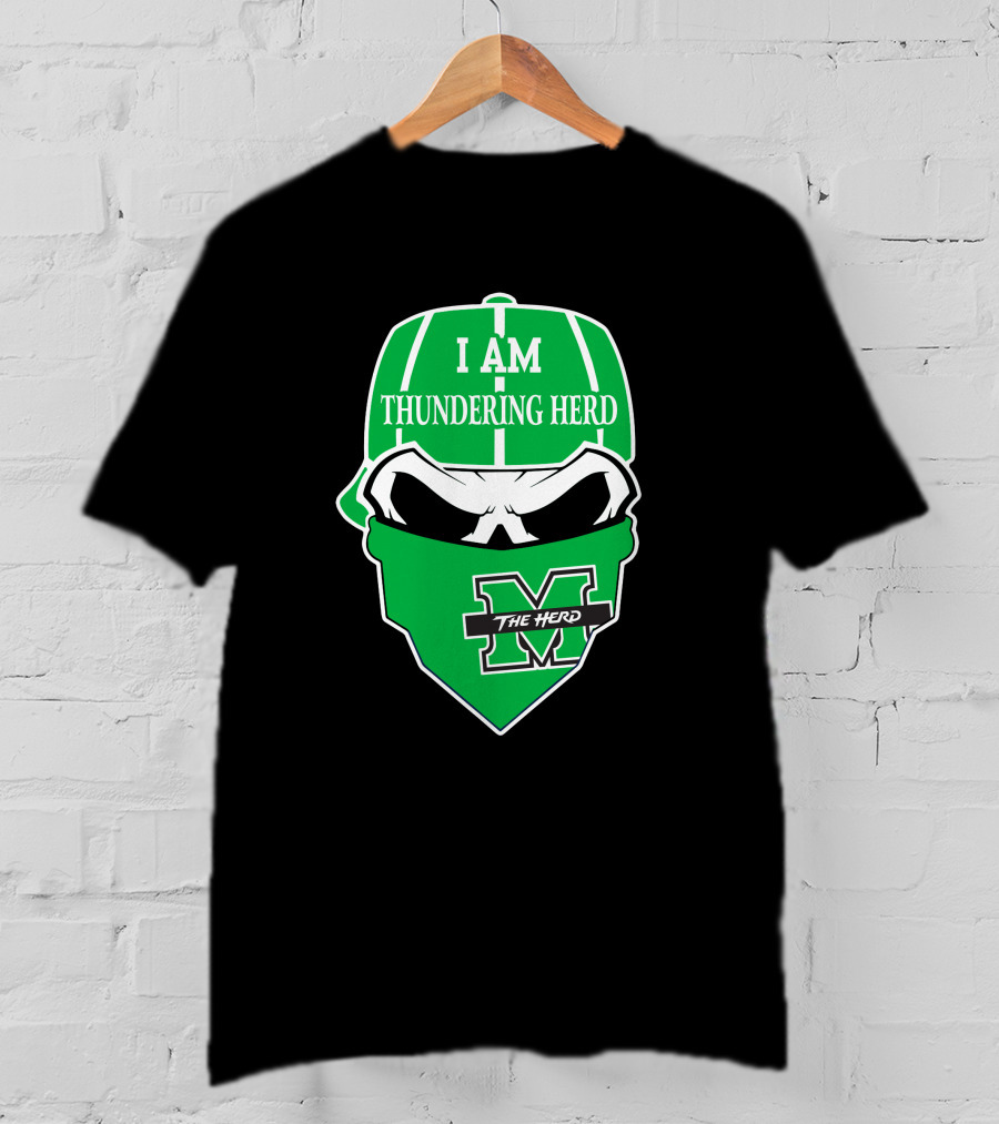 I Am Thundering Herd Skull The Herd M T-Shirt
