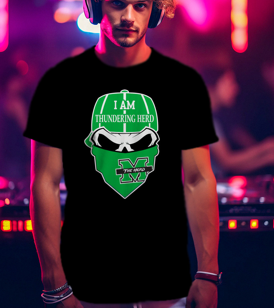 I Am Thundering Herd Skull The Herd M T-Shirt