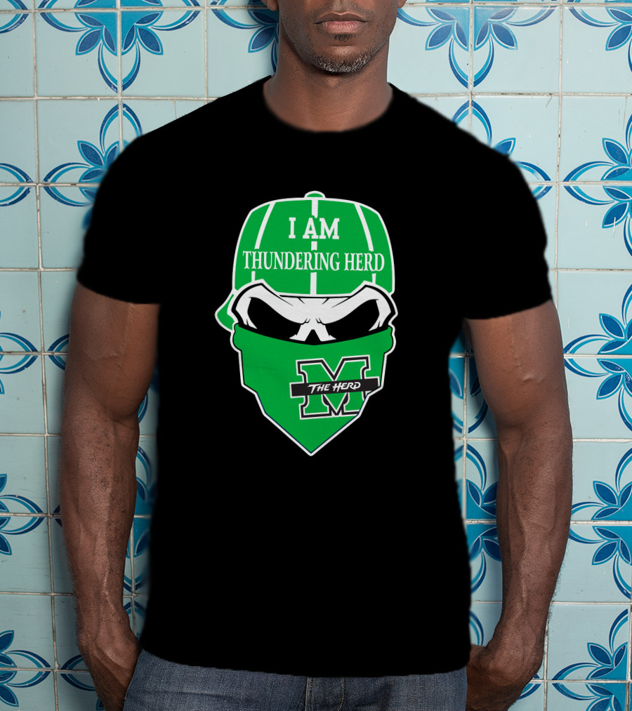 I Am Thundering Herd Skull The Herd M T-Shirt