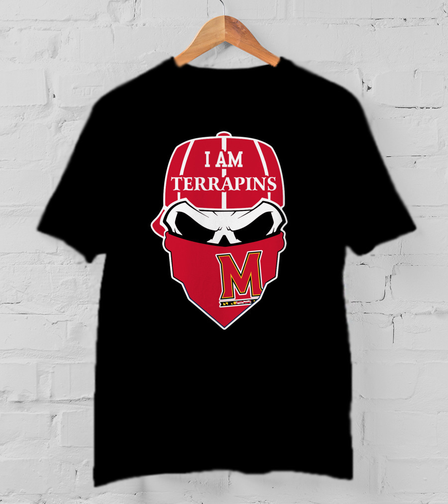 I Am Terrapins Skull M Logo Maryland T-Shirt