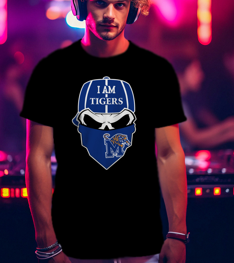 I Am Tigers Memphis Skull M T-Shirt