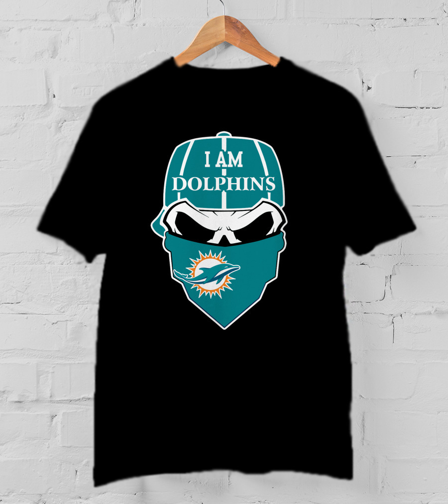 I Am Miami Dolphins Skull Face Mask T-Shirt