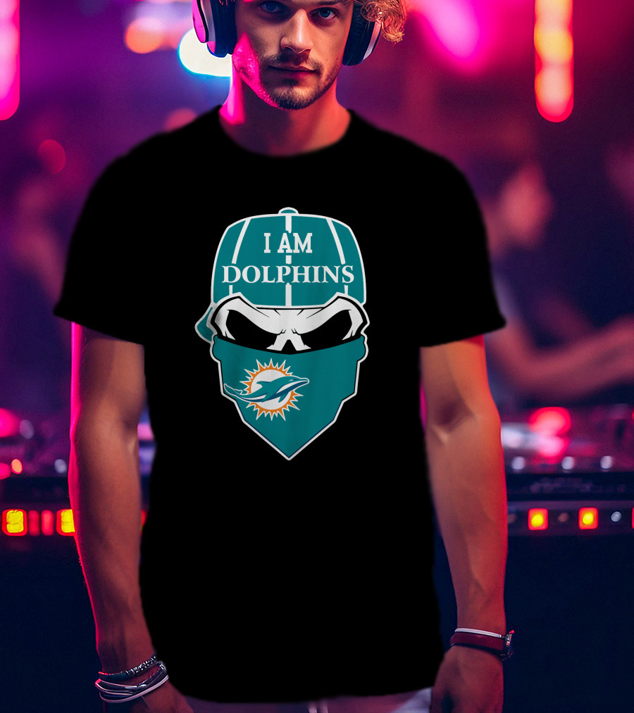 I Am Miami Dolphins Skull Face Mask T-Shirt