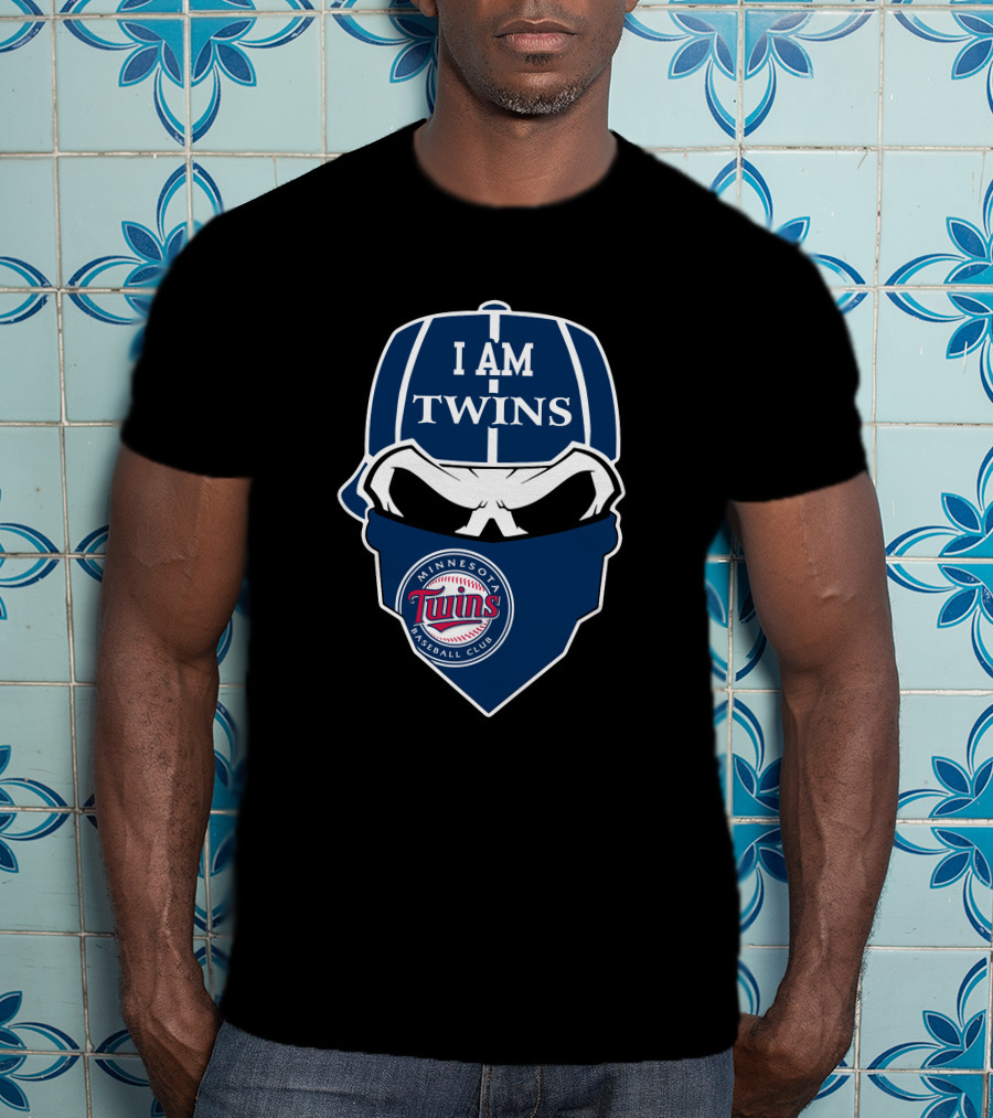 I Am Twins Minnesota Baseball Club Skull T-Shirt