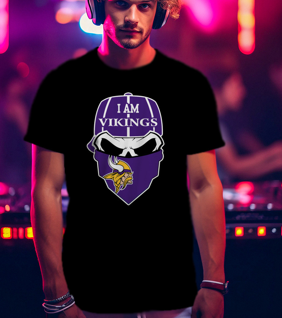 I Am Vikings Minnesota Vikings Skull T-Shirt