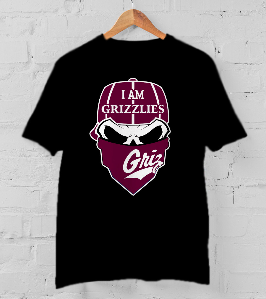I Am Grizzlies Griz Skull Cap Bandana T-Shirt
