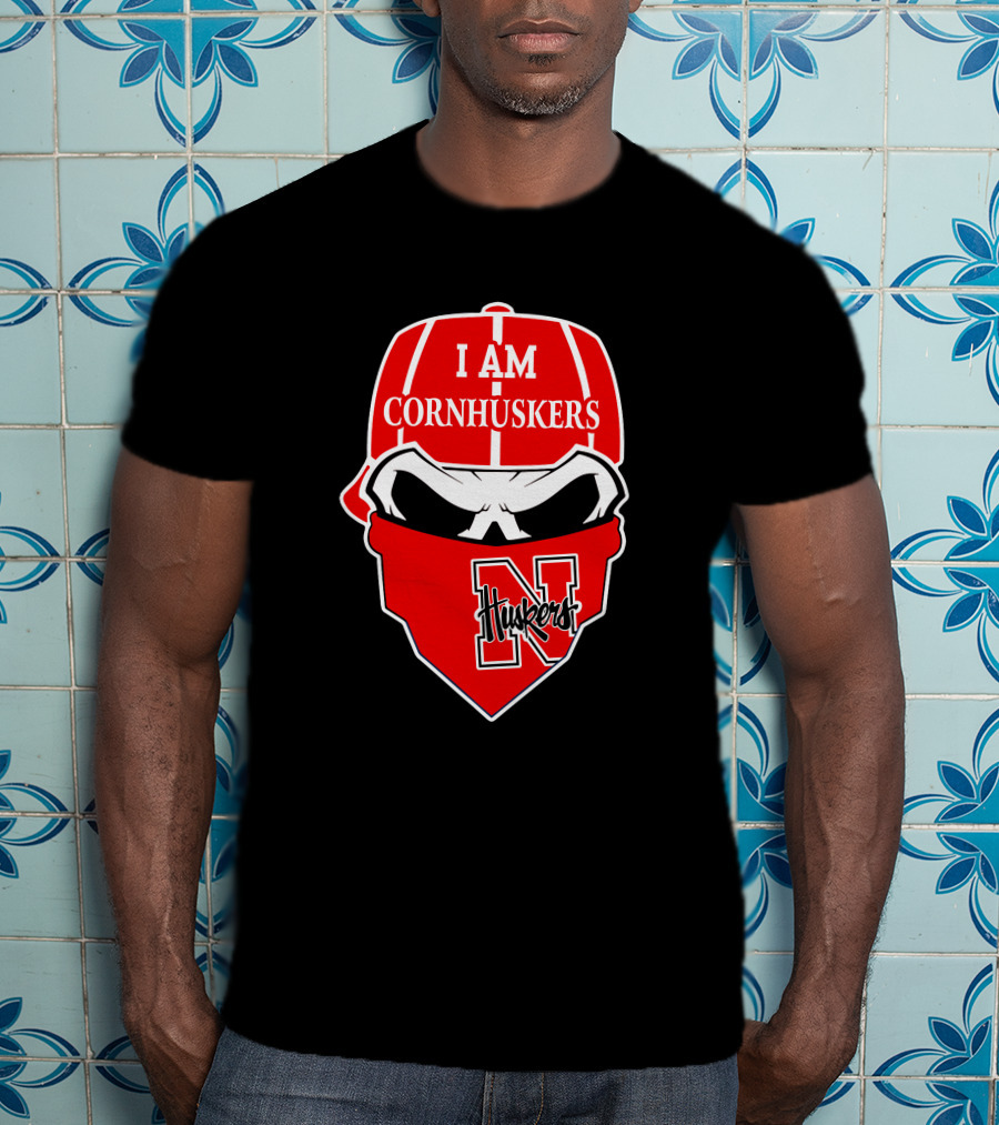 I Am Cornhuskers Skull Nebraska Huskers N T-Shirt