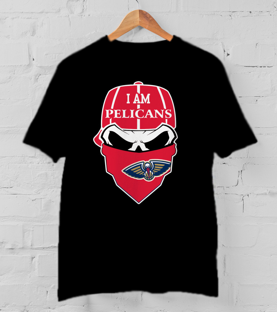 I Am Pelicans New Orleans Skull T-Shirt