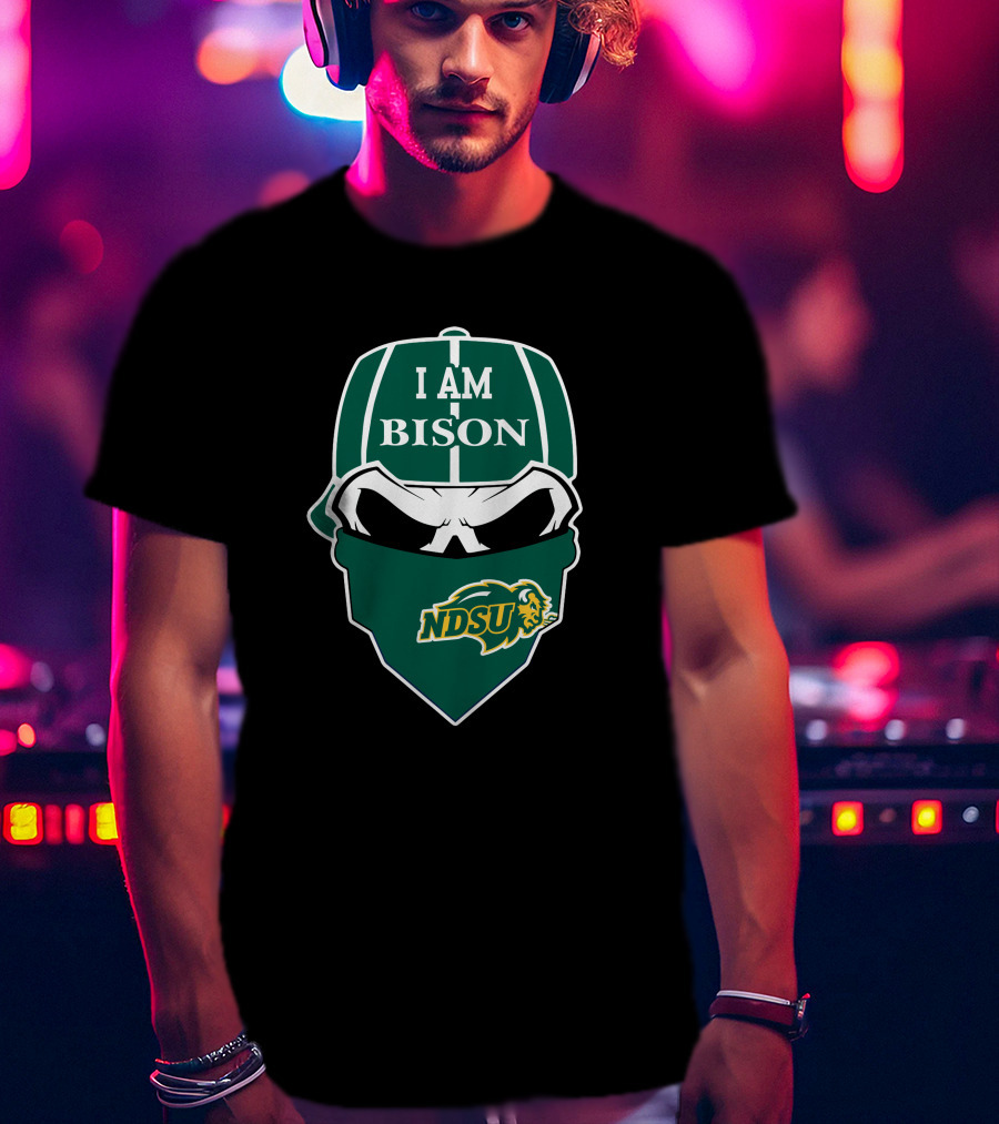 I Am Bison Ndsu Skull Cap T-Shirt
