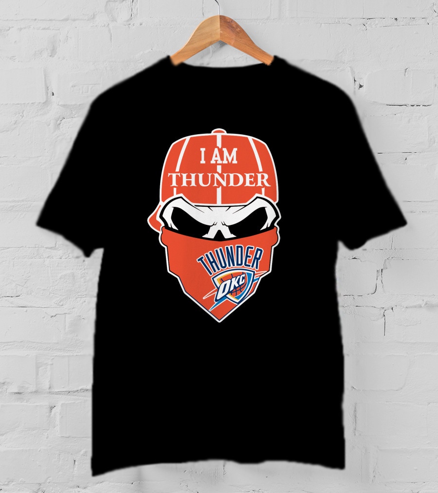 I Am Thunder Okc Thunder Skull T-Shirt
