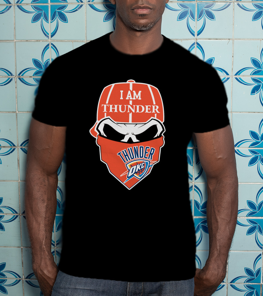 I Am Thunder Okc Thunder Skull T-Shirt
