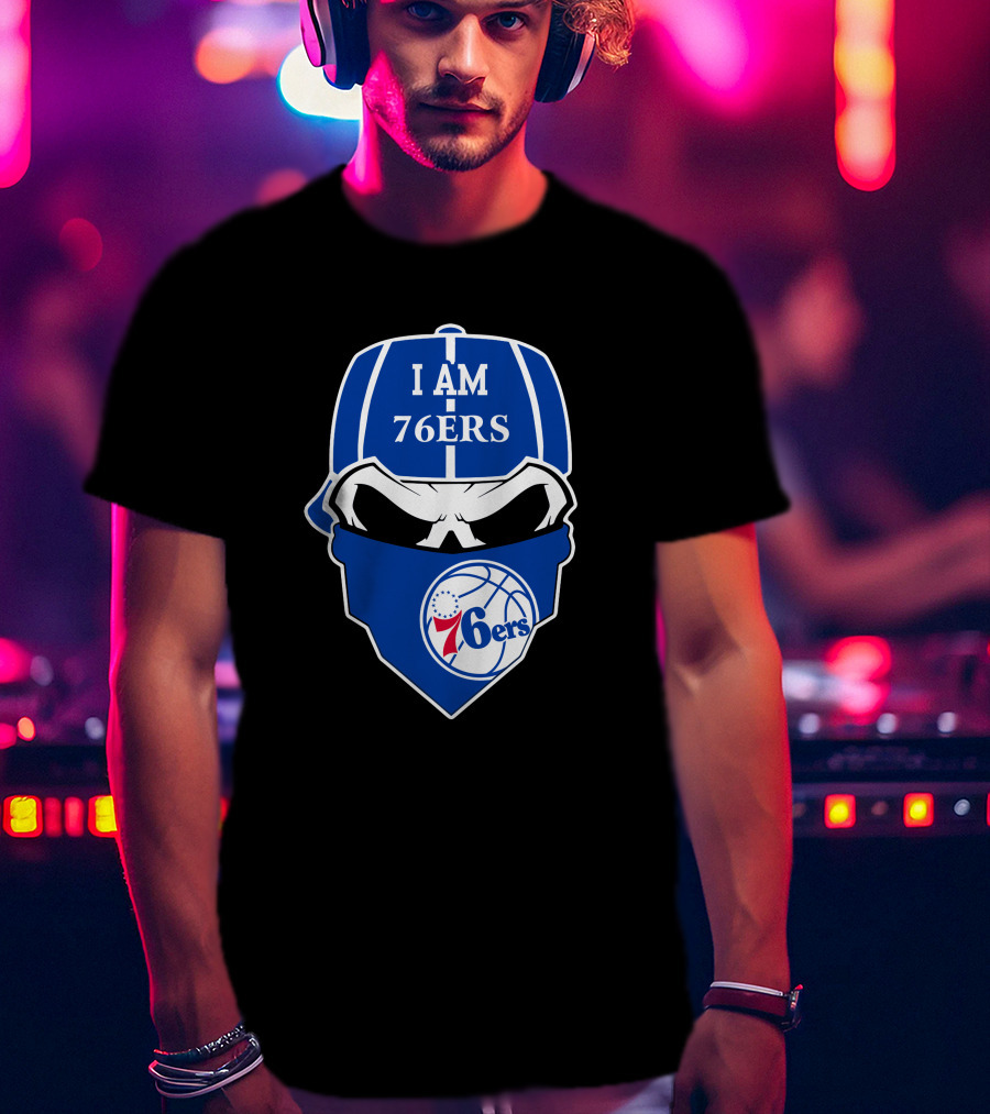 I Am 76ers Skull Logo Philadelphia 76ers T-Shirt
