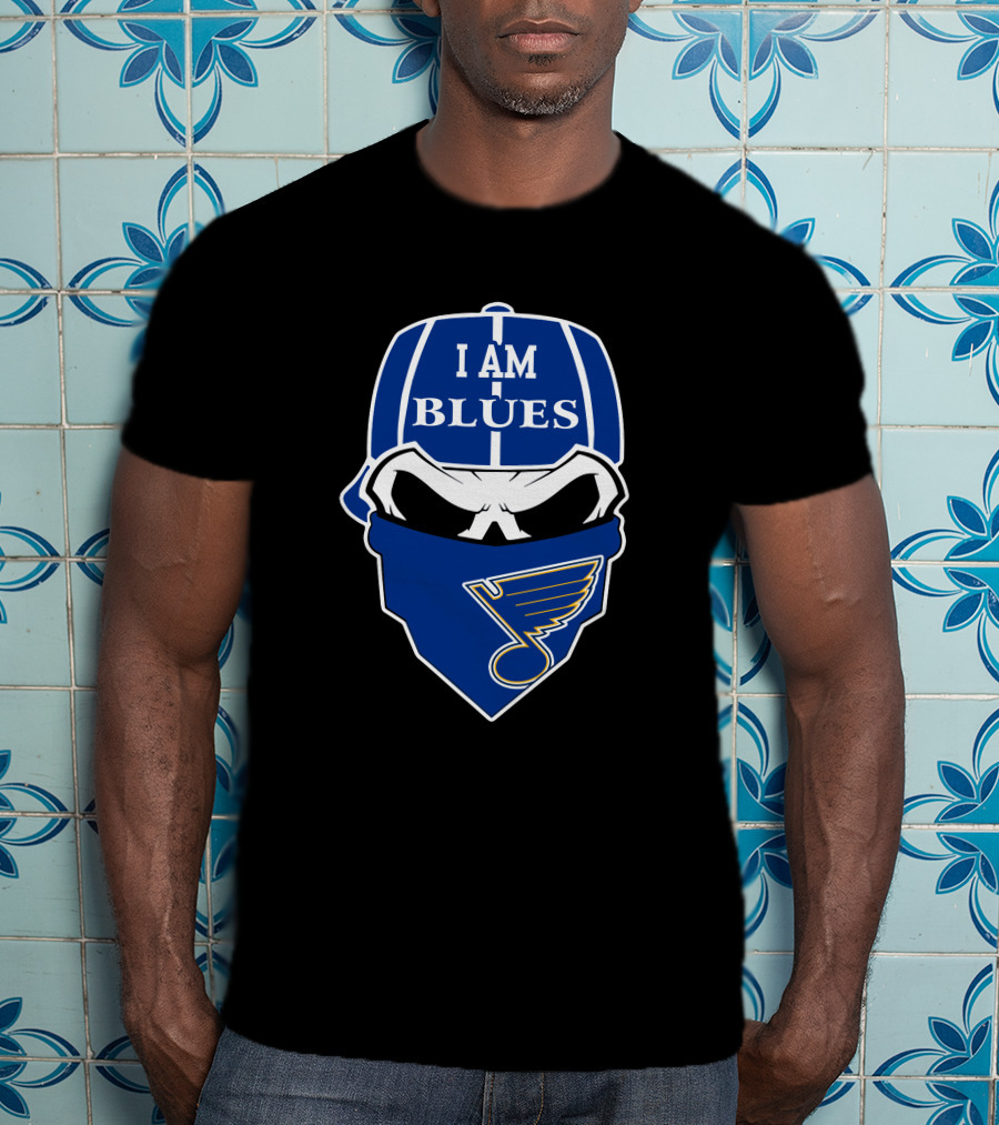 I Am Blues St Louis Blues Skull T-Shirt