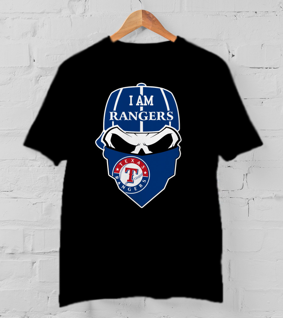 I Am Rangers Texas Rangers Skull T-Shirt