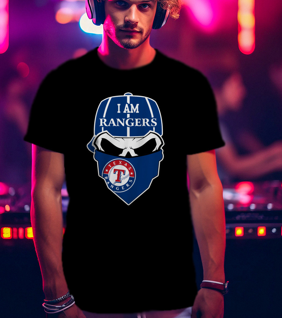 I Am Rangers Texas Rangers Skull T-Shirt