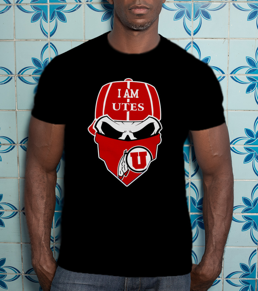 I Am Utah Utes Skull Bandana U T-Shirt