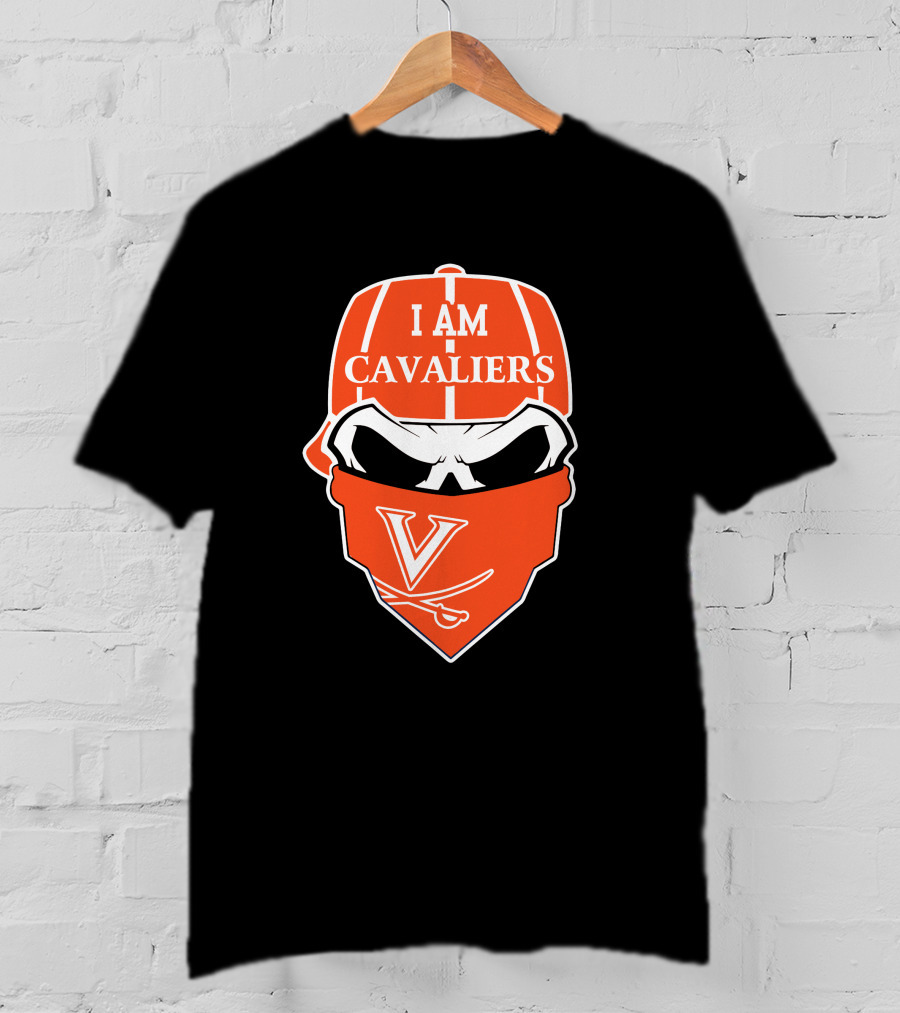 I Am Cavaliers Virginia V Skull Bandana T-Shirt