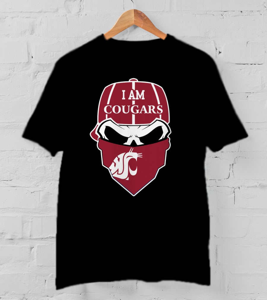I Am Cougars Washington State Skull T-Shirt
