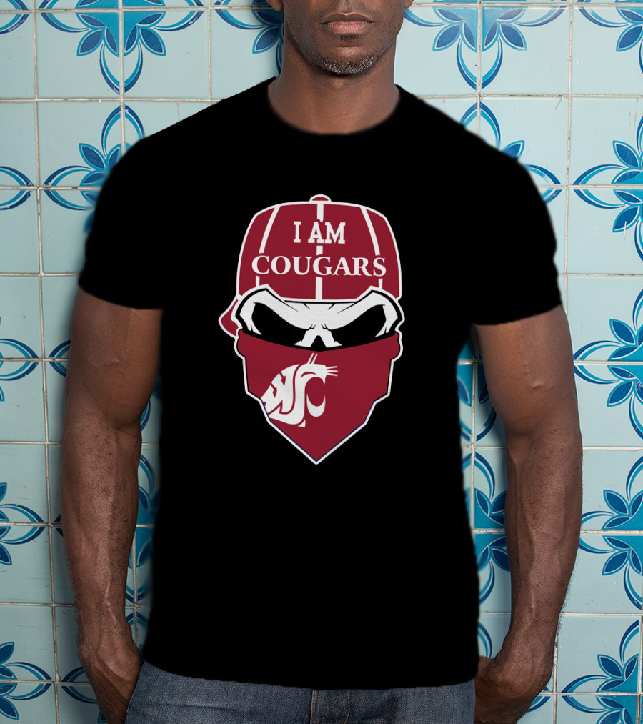 I Am Cougars Washington State Skull T-Shirt