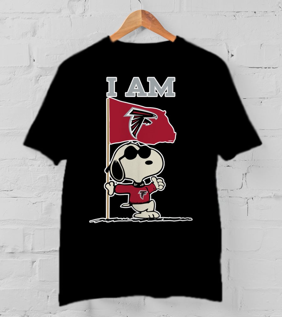 I Am Atlanta Falcons Snoopy Flag T-Shirt