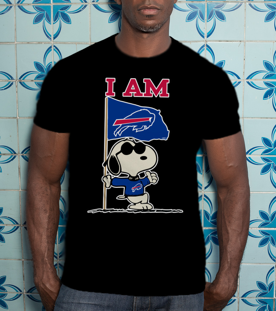 I Am Buffalo Bills Snoopy Flag T-Shirt