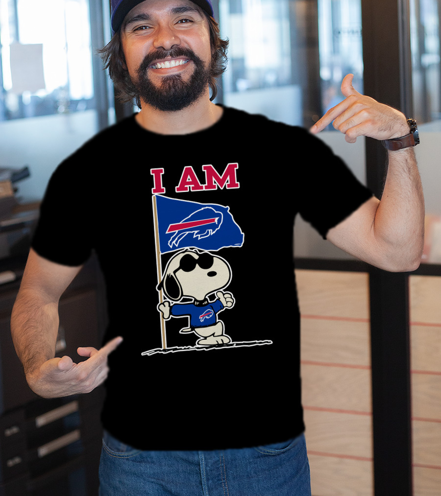 I Am Buffalo Bills Snoopy Flag T-Shirt