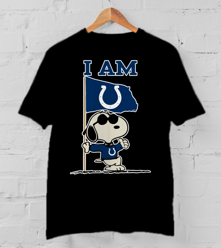 I Am Indianapolis Colts Snoopy Flag T-Shirt