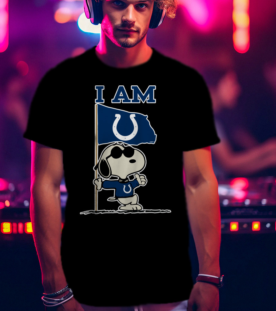 I Am Indianapolis Colts Snoopy Flag T-Shirt