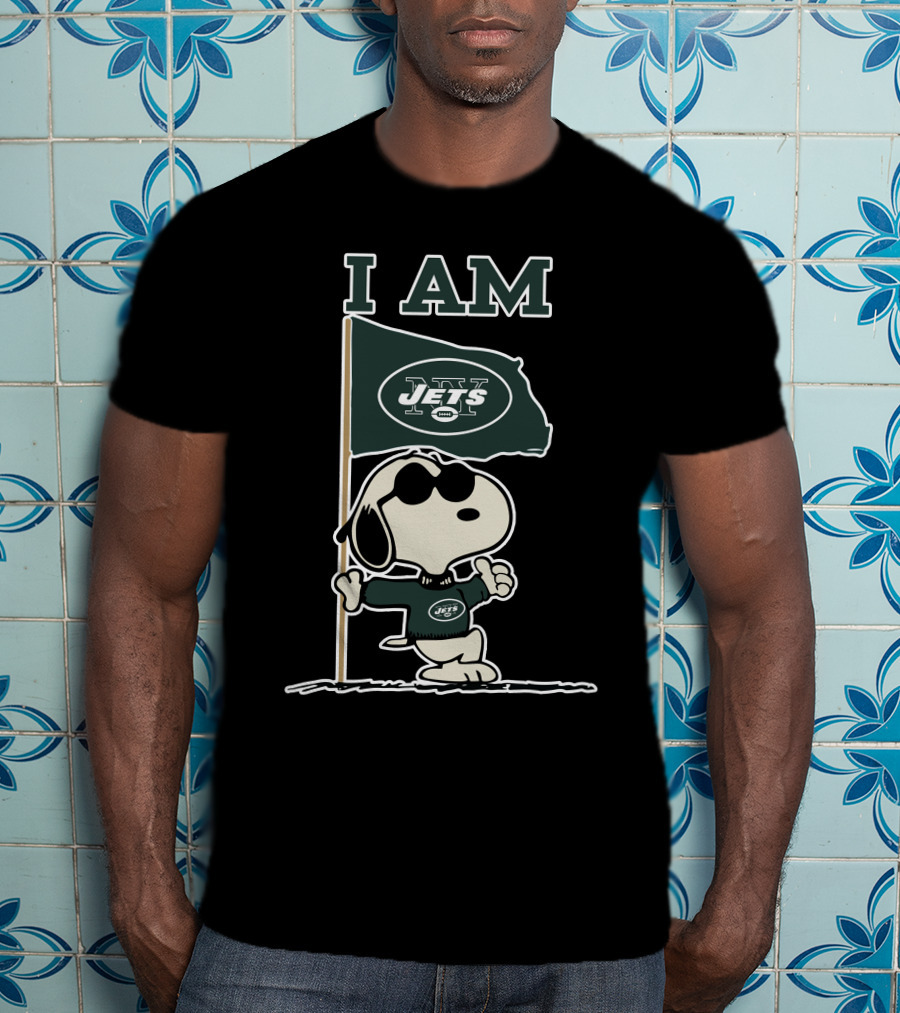 I Am Jets Snoopy New York Jets Flag T-Shirt