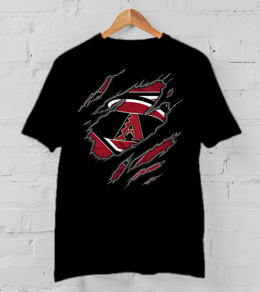 Arizona Diamondbacks Superman Logo Ripped T-Shirt