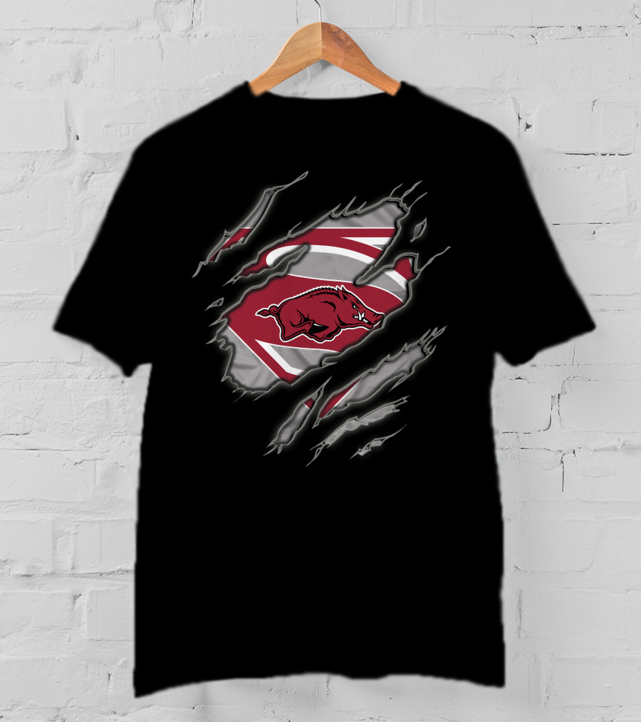 Arkansas Razorbacks Superman Claw T-Shirt