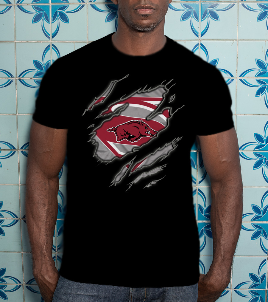Arkansas Razorbacks Superman Claw T-Shirt