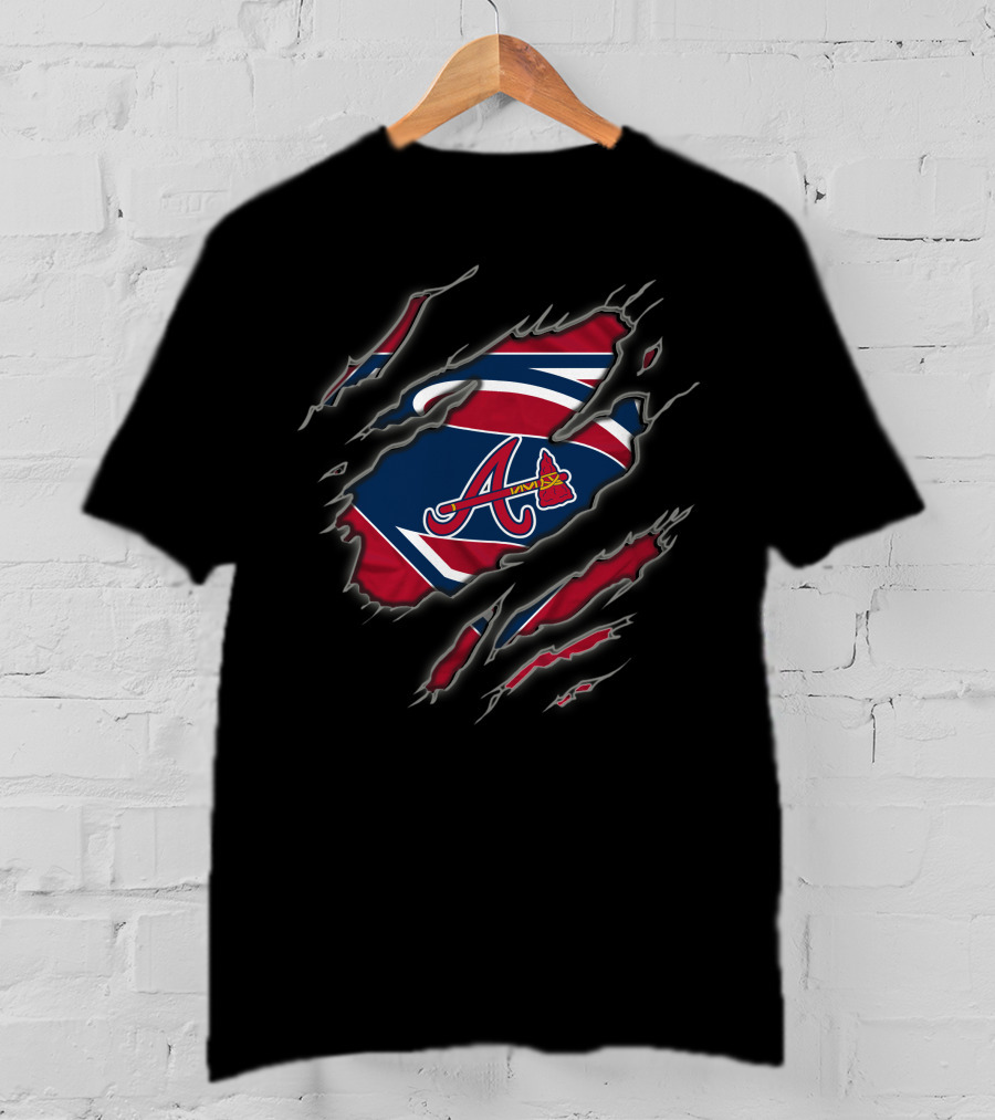 Atlanta Braves Superman Logo Claw Marks T-Shirt