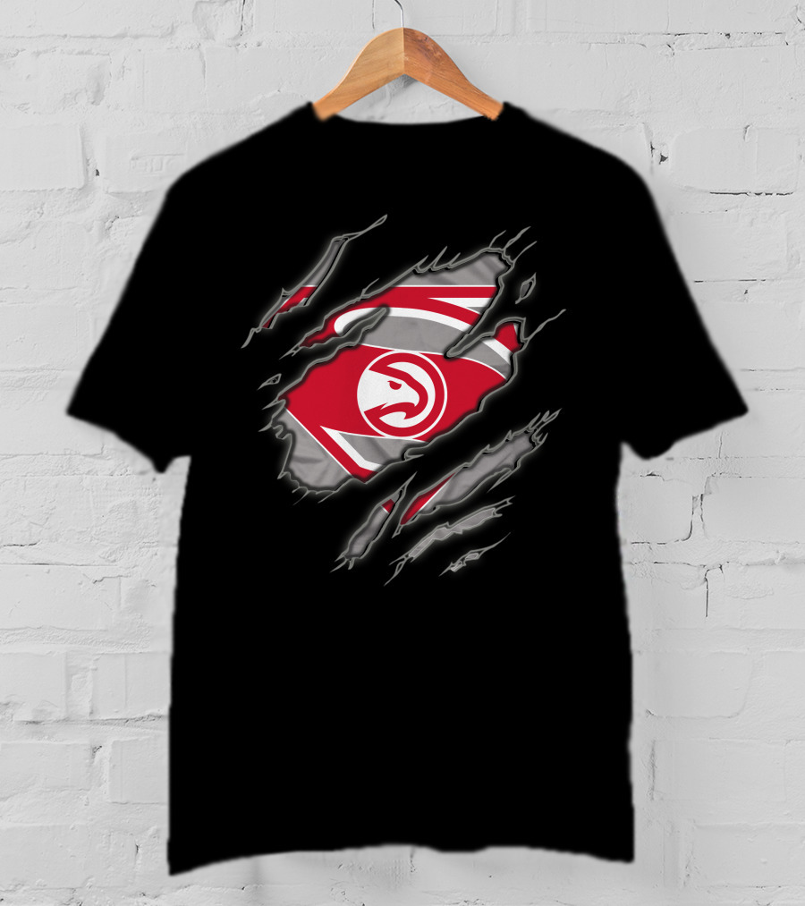 Atlanta Hawks Superman Logo Ripped Reveal T-Shirt