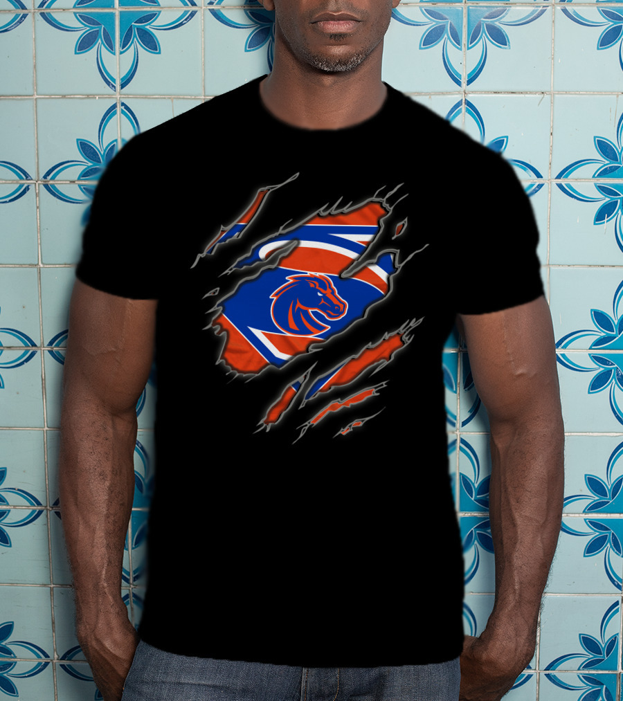 Boise State Broncos Superman Emblem Tear T-Shirt