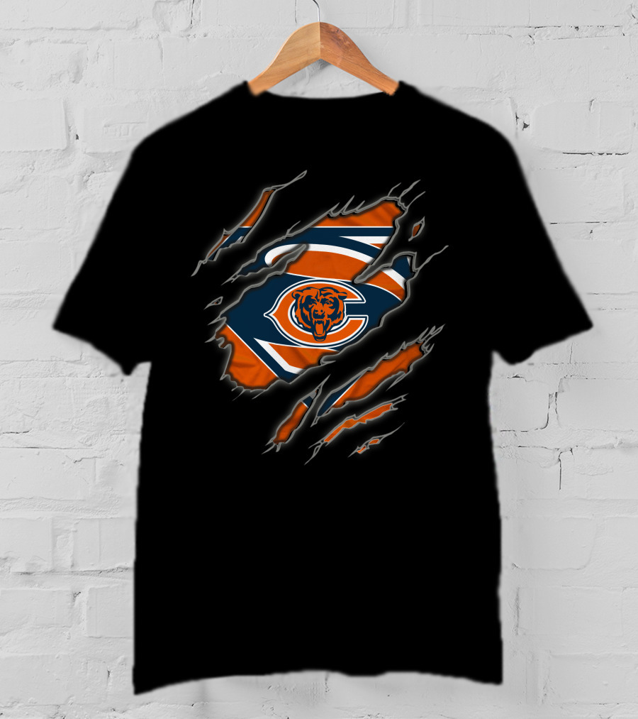 Chicago Bears Superman Logo Ripped T-Shirt