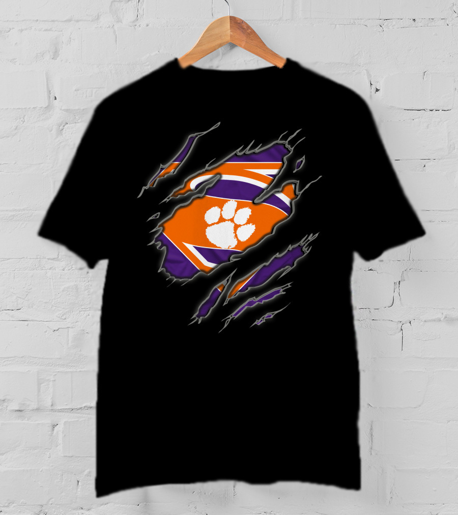 Clemson Tigers Logo Claw Superman 1 T-Shirt