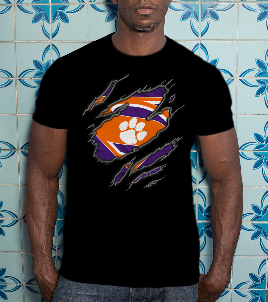 Clemson Tigers Logo Claw Superman 1 T-Shirt