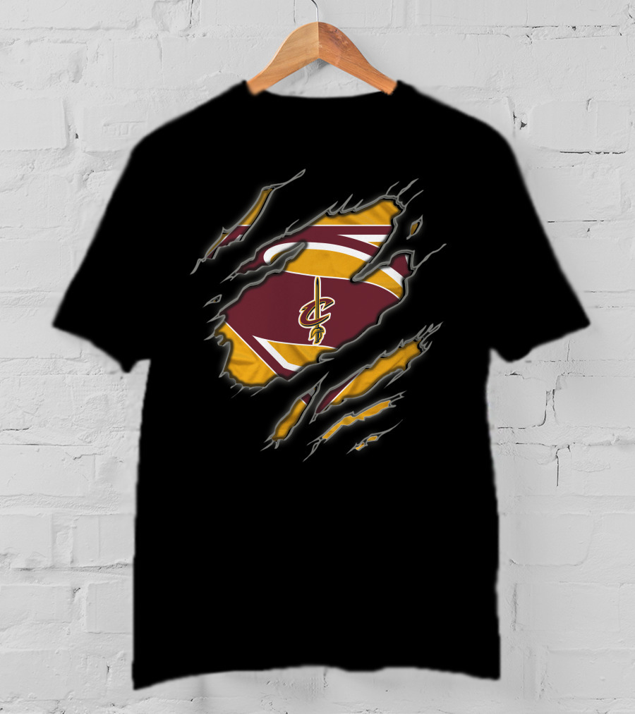 Cleveland Cavaliers Basketball Superman Logo Merge T-Shirt
