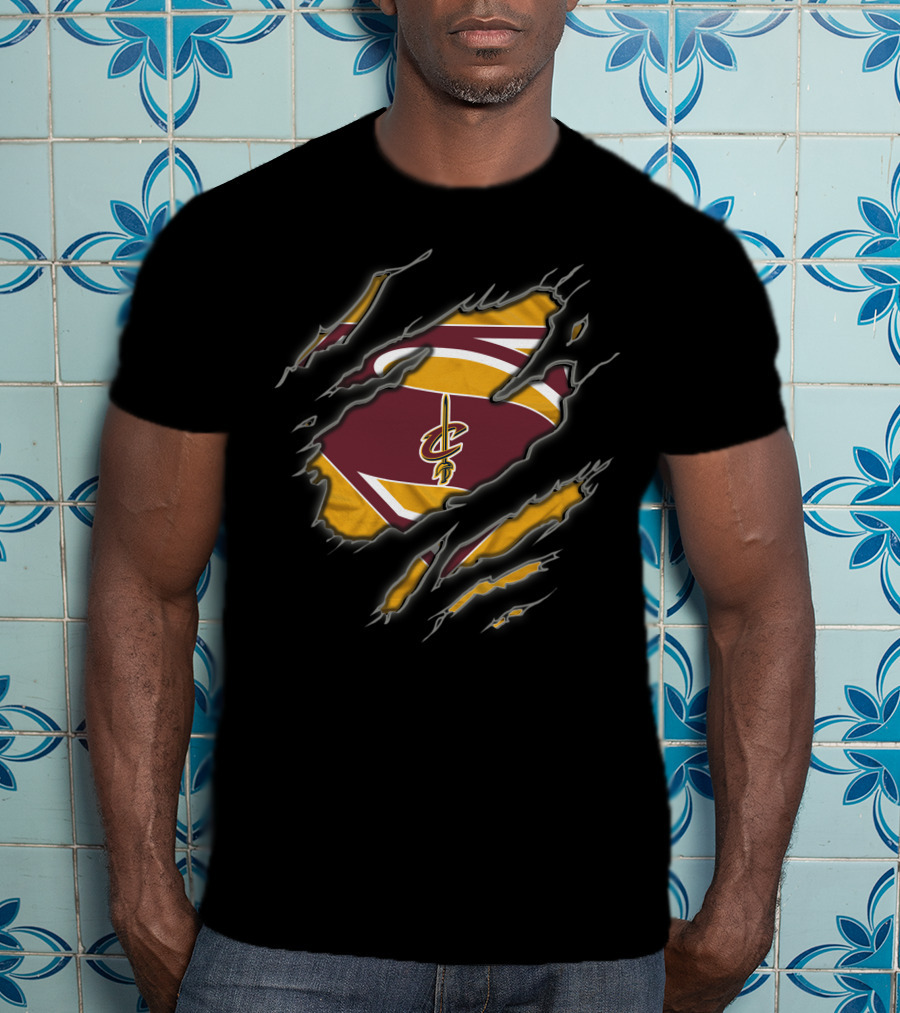Cleveland Cavaliers Basketball Superman Logo Merge T-Shirt