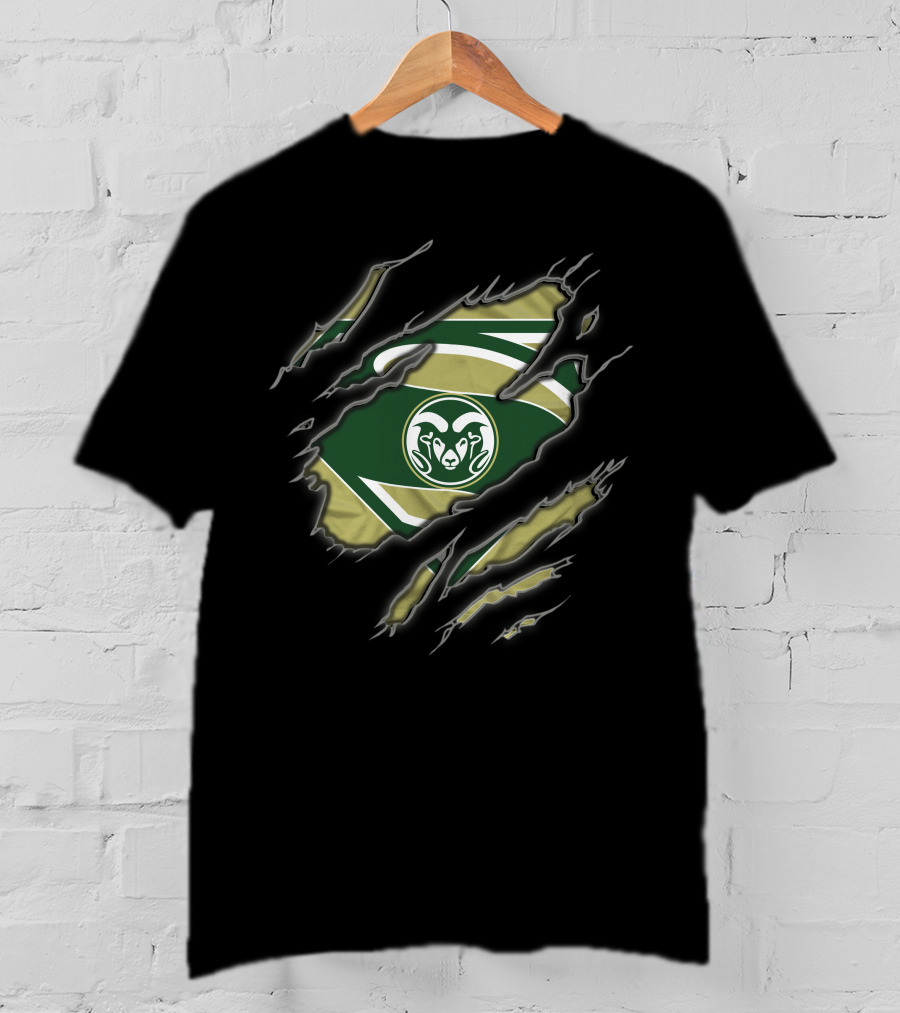 Colorado State Rams Superman Logo Ripped T-Shirt