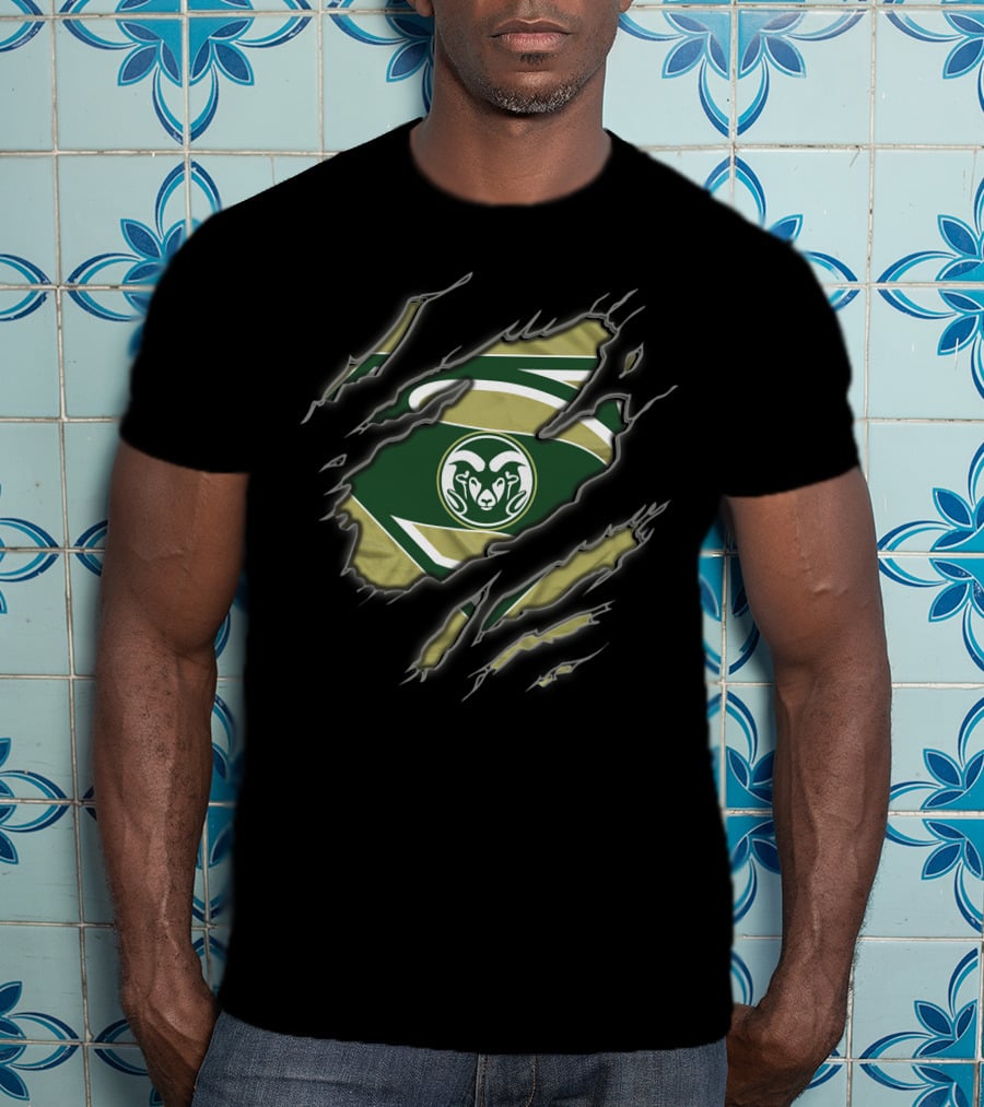 Colorado State Rams Superman Logo Ripped T-Shirt