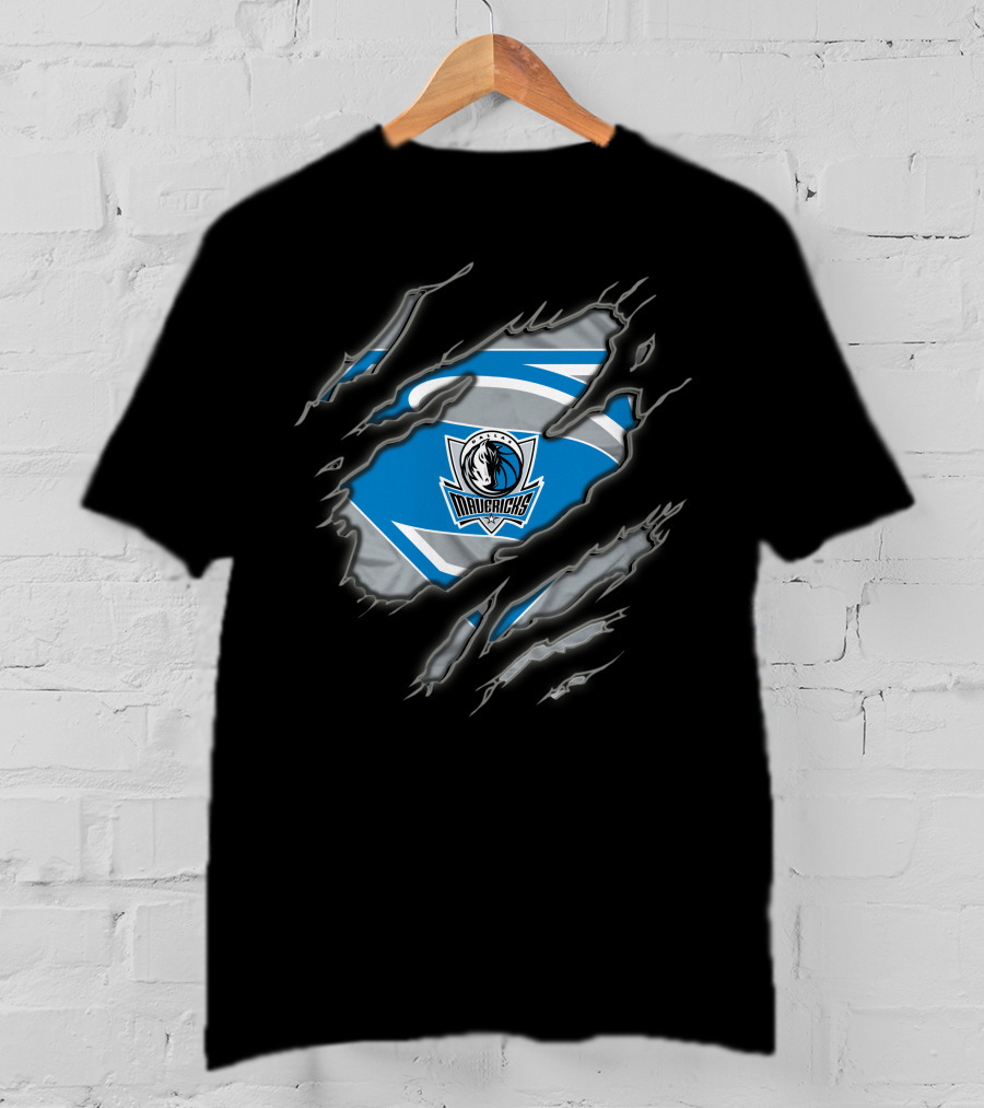 Dallas Mavericks Superman Emblem With Torn Effect T-Shirt