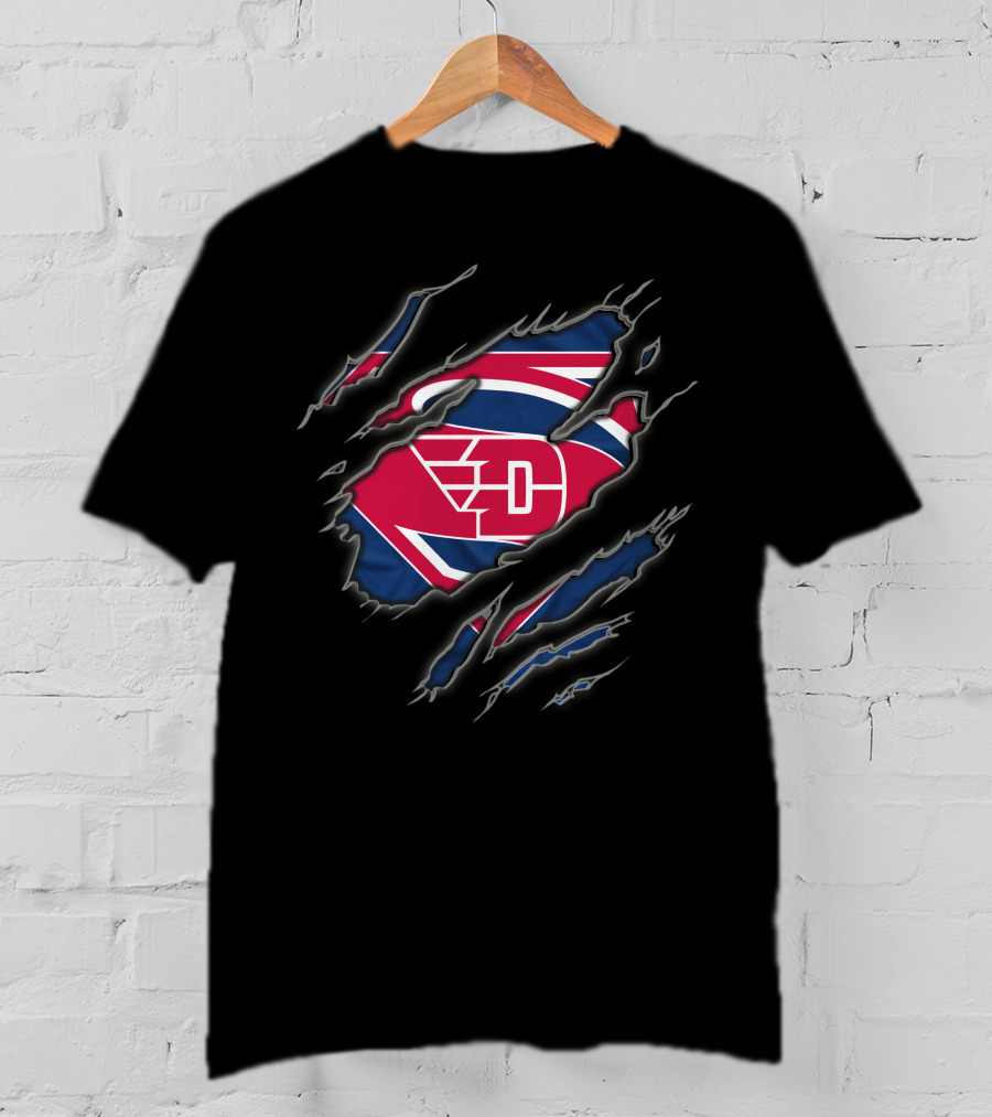Dayton Flyers Superman Logo Claw Marks T-Shirt
