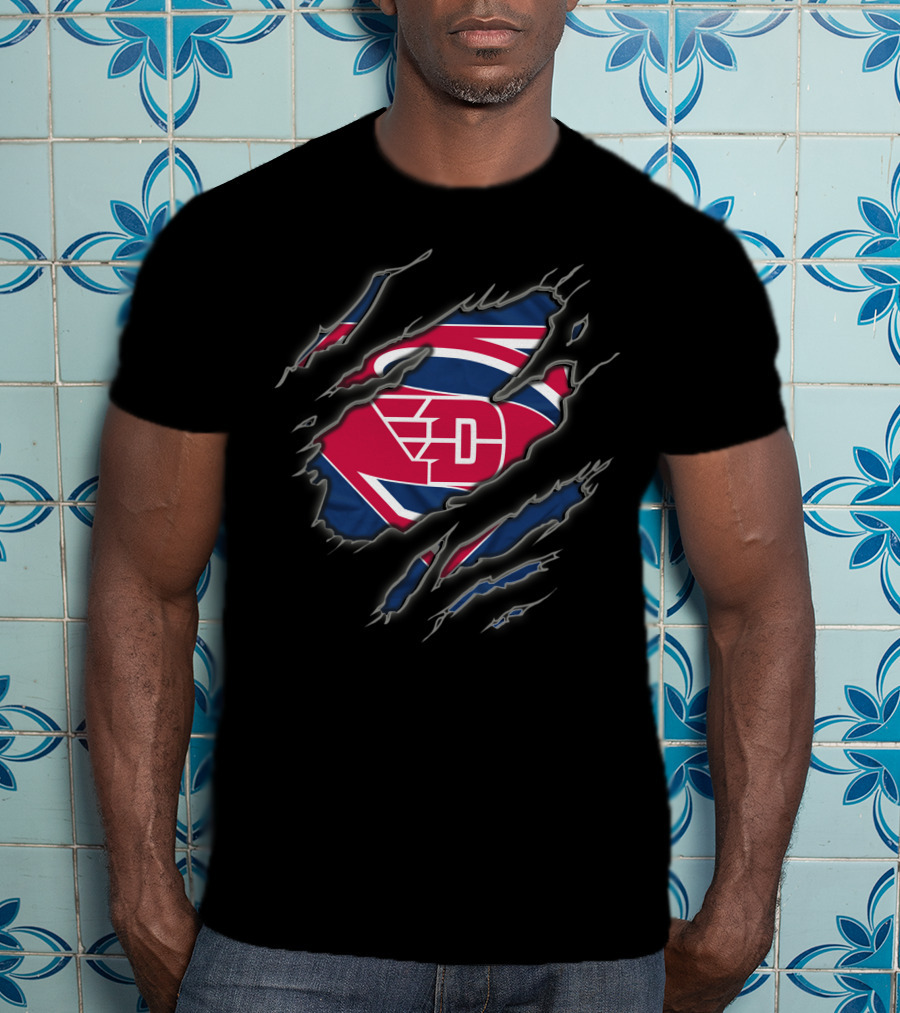 Dayton Flyers Superman Logo Claw Marks T-Shirt