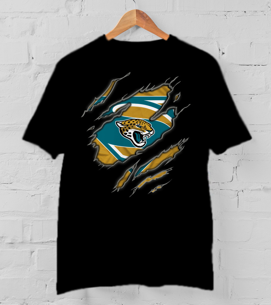 Jacksonville Jaguars Superman Logo Claw Marks T-Shirt