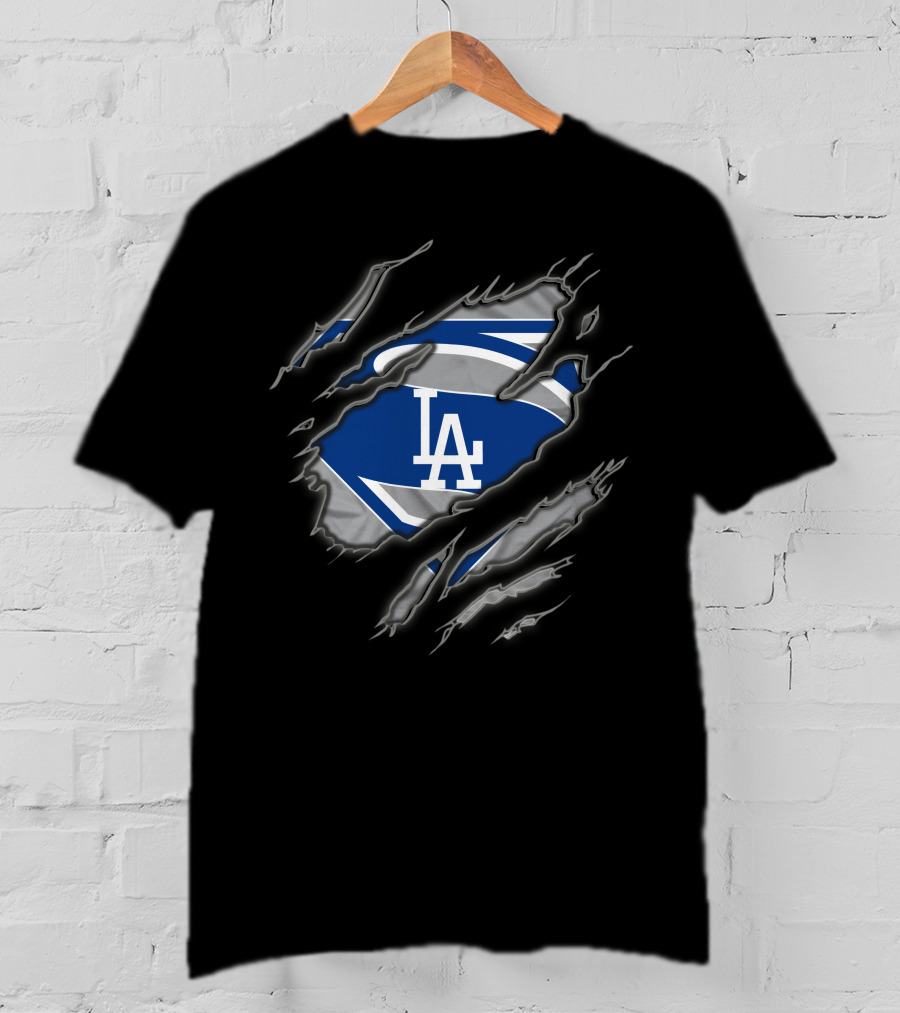 Los Angeles Dodgers La Icon Superman Emblem T-Shirt
