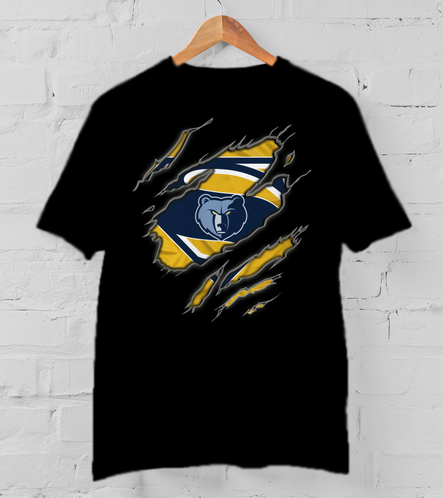 Memphis Grizzlies Claw Ripped Superman Symbol T-Shirt